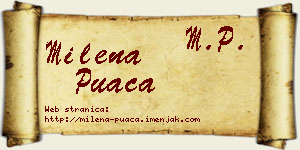 Milena Puača vizit kartica
